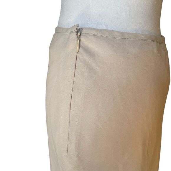 Veronique Young for W Cream Flowy Asymmetrical Maxi Skirt Flounced Hem Size 6 - Picture 5 of 11